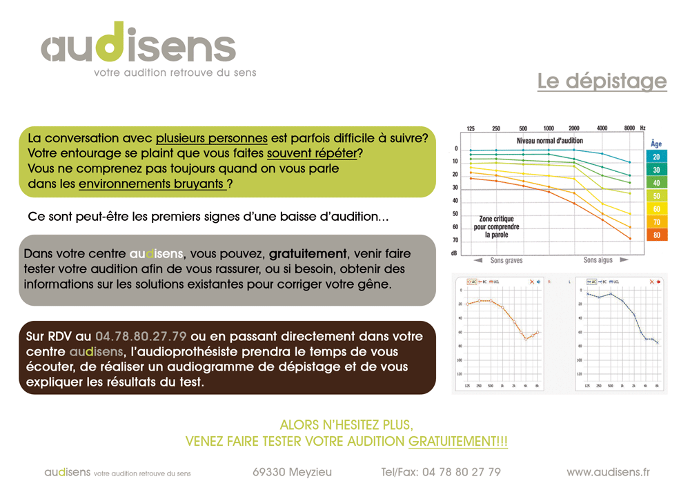 audisens - Centre d'audition  Meyzieu, faire dpister son audition